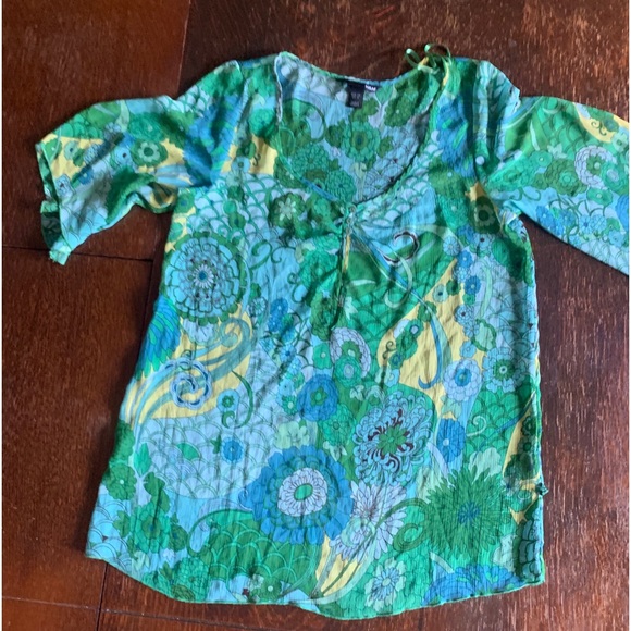 H&M Chiffon Floral Tunic Blouse Sz. 14 - Picture 7 of 7